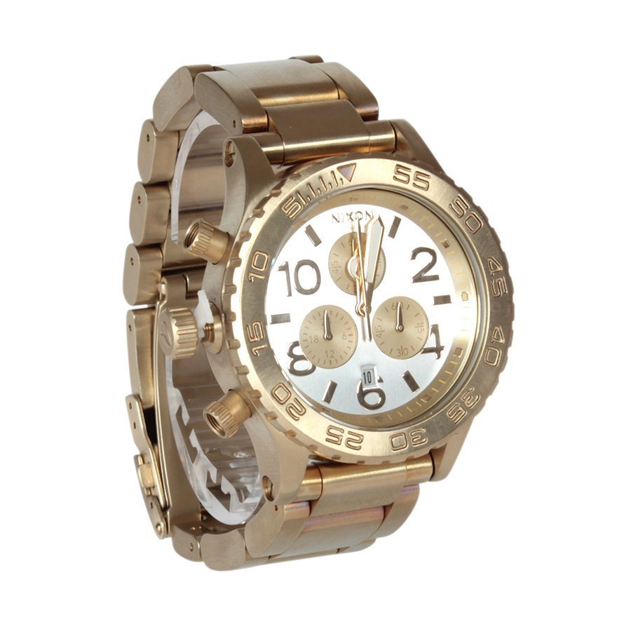 Relogio Nixon 42-20 Chrono Dourado Champanhe - Rock City