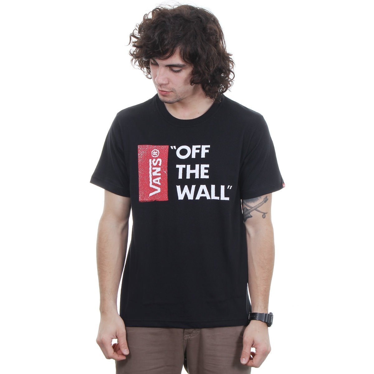 camiseta vans off the wall preta