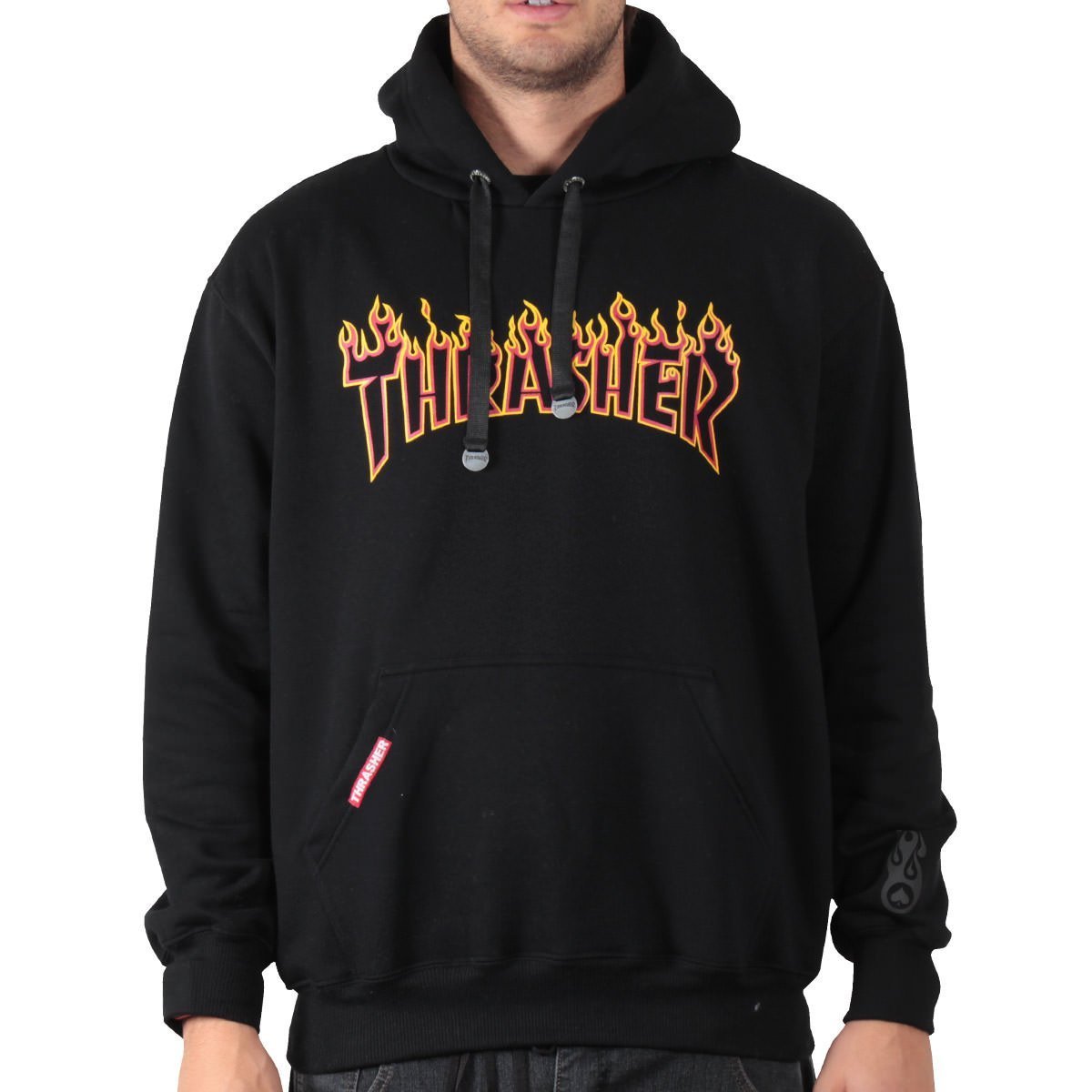 thrasher purple flame moletom com capuz