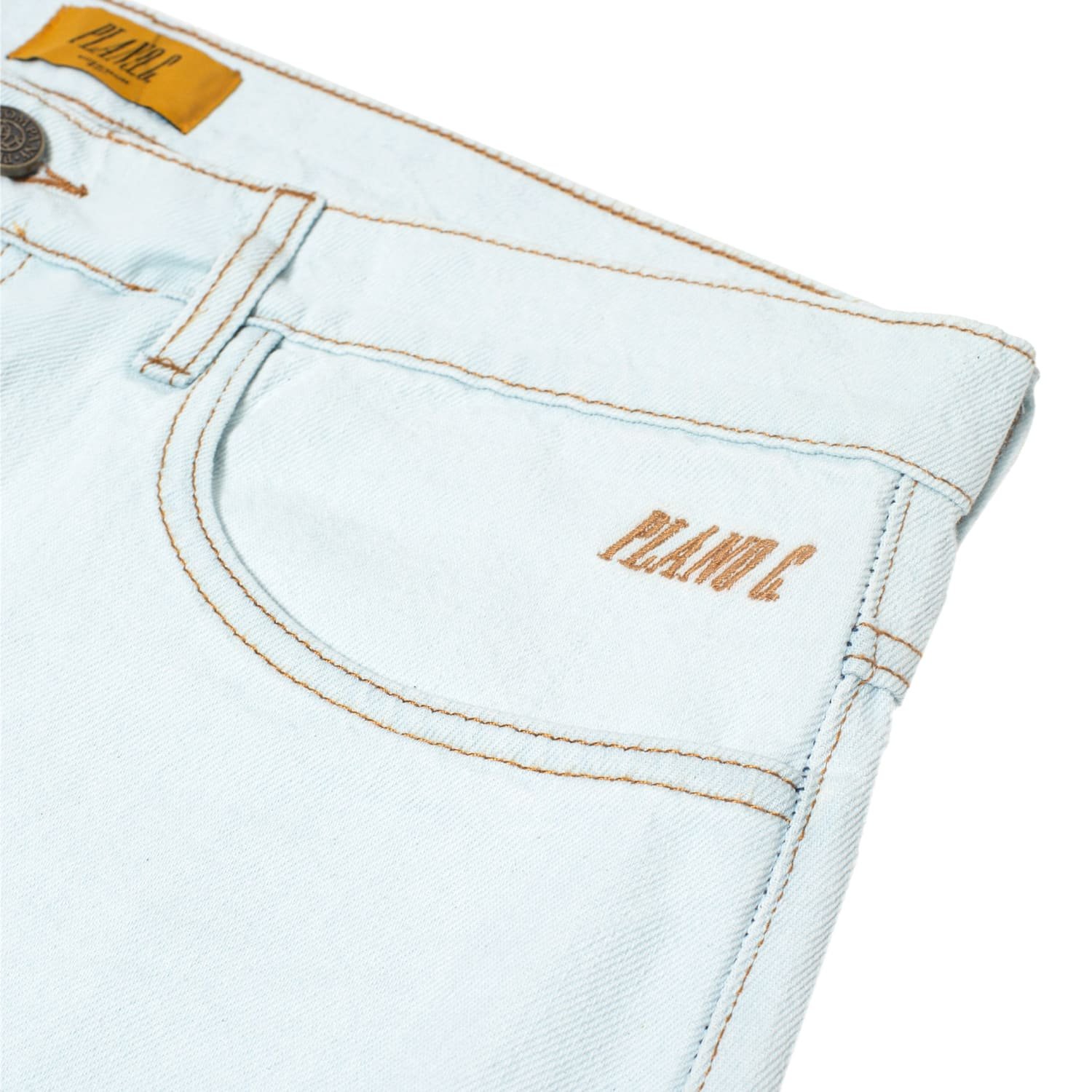 Calça Plano C. Baggy Denim Delave Jeans Claro - Rock City