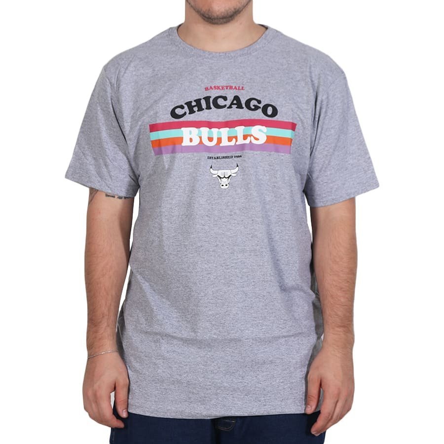 Camiseta Nba Chicago Bulls Cinza Mescla Rock City