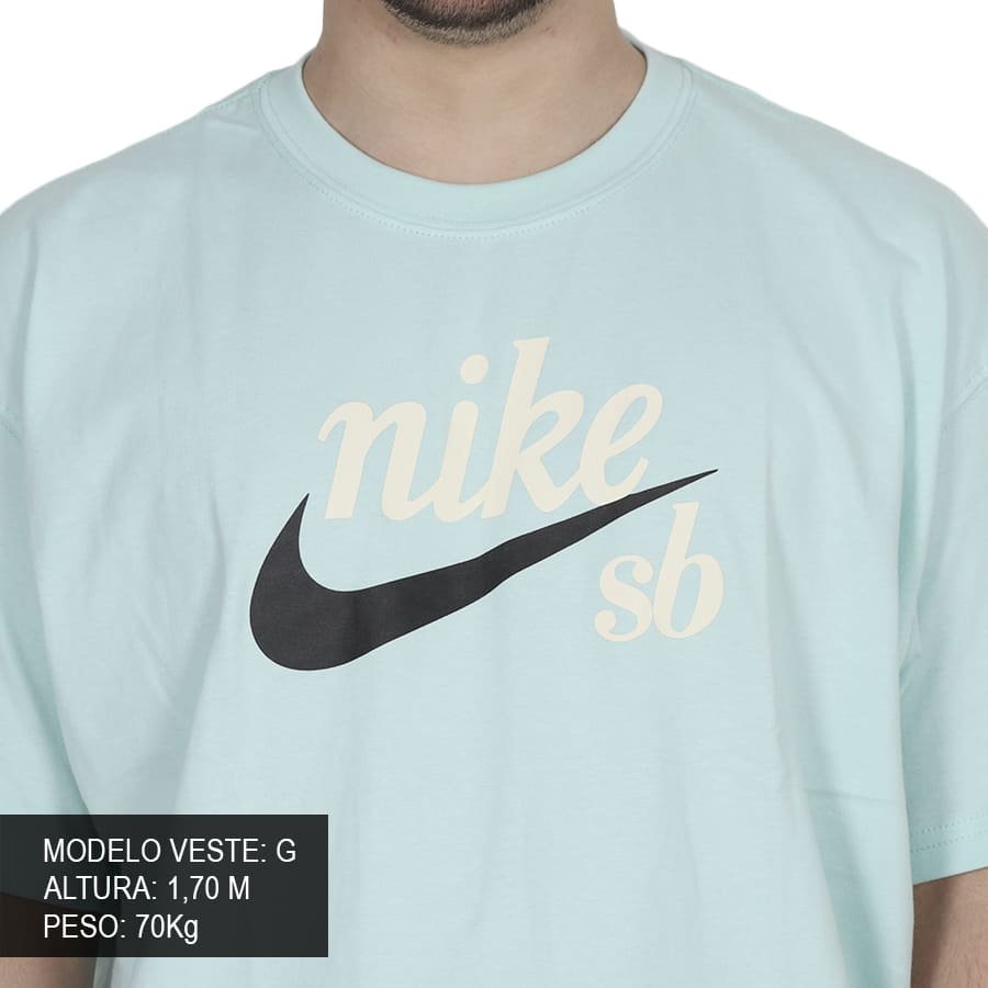 flaco También Motivación Camiseta Nike Sb Logo Classic Verde Agua Claro - Rock City