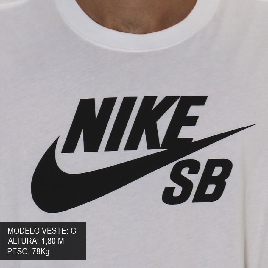 Partido Ostentoso Respectivamente Camiseta Nike SB Logo Clássico Branco/Preto - Rock City
