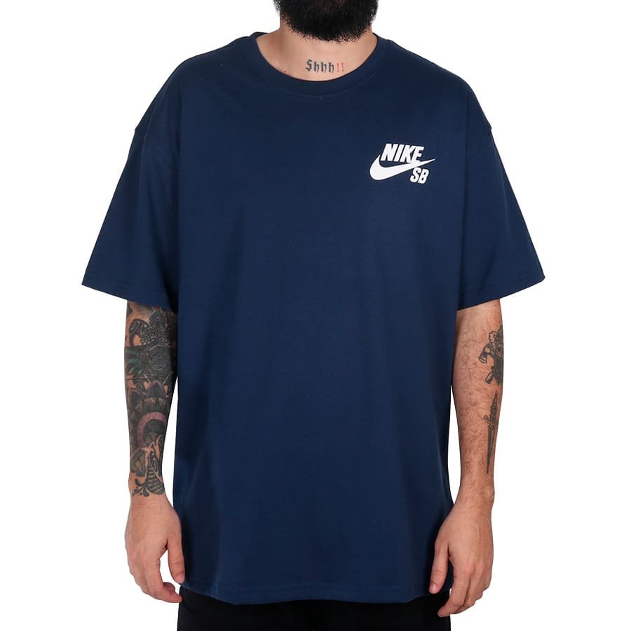 Camiseta Nike Sb Tee Logo Azul Marinho - Rock City