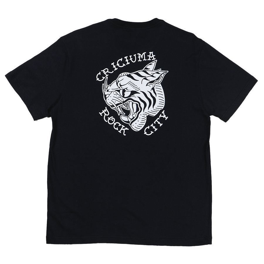 Camiseta Rock City Crici ma Tigre Pox F.C. Preto Rock City