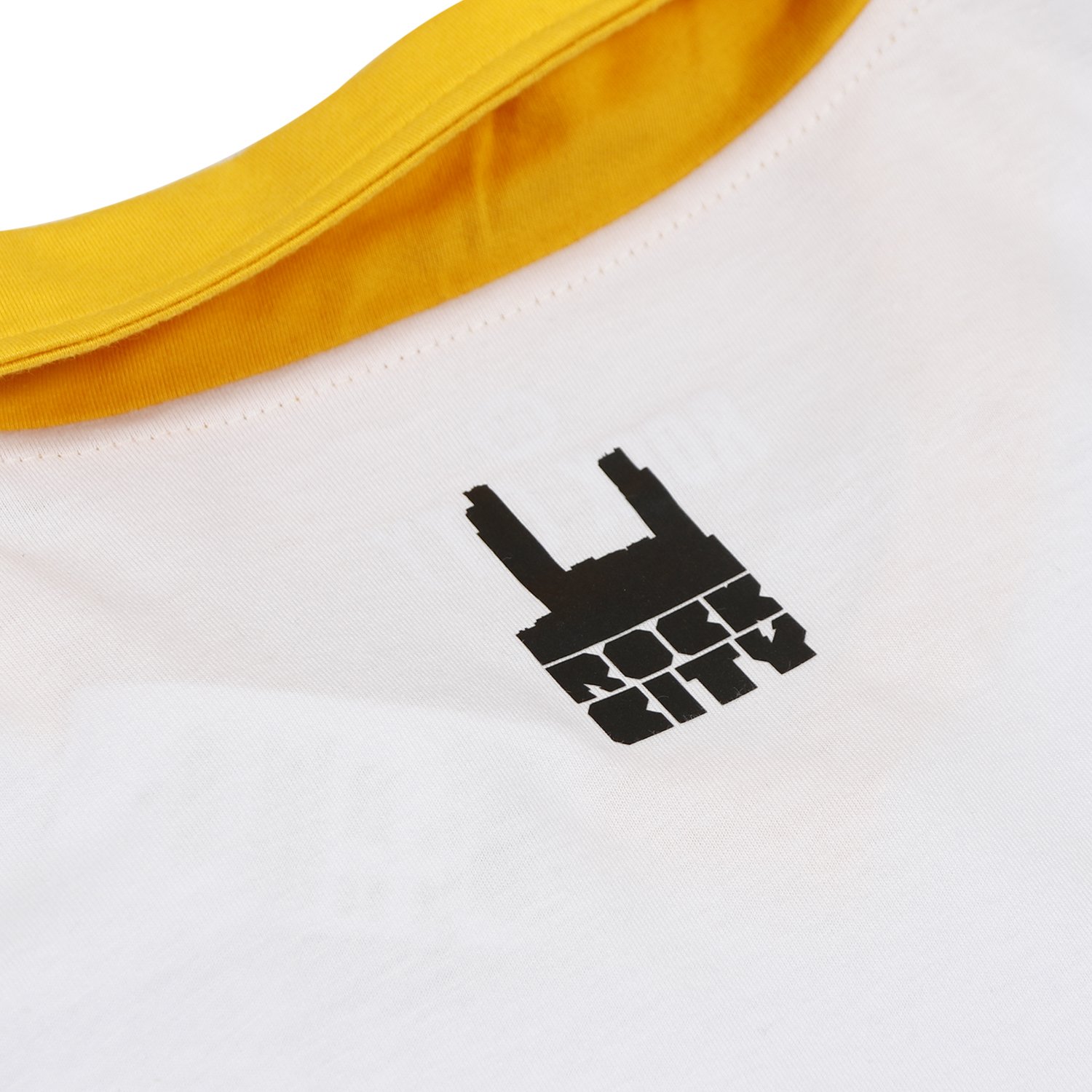 Camiseta Rock City Criciúma Vintage M/L Branco/Amarelo