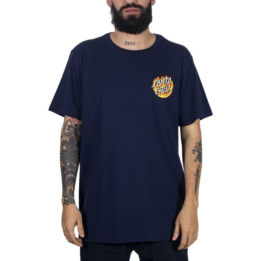 Camiseta Santa Cruz Blaze Dot Azul Marinho Rock City