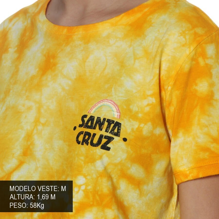 Camiseta Santa Cruz Screaming Hand Mural Feminina Amarelo - Rock City