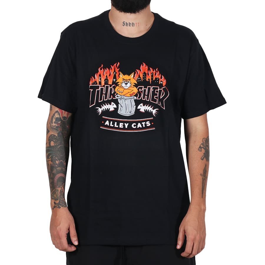 Camiseta Thrasher Magazine Alley Cats Preto - Rock City