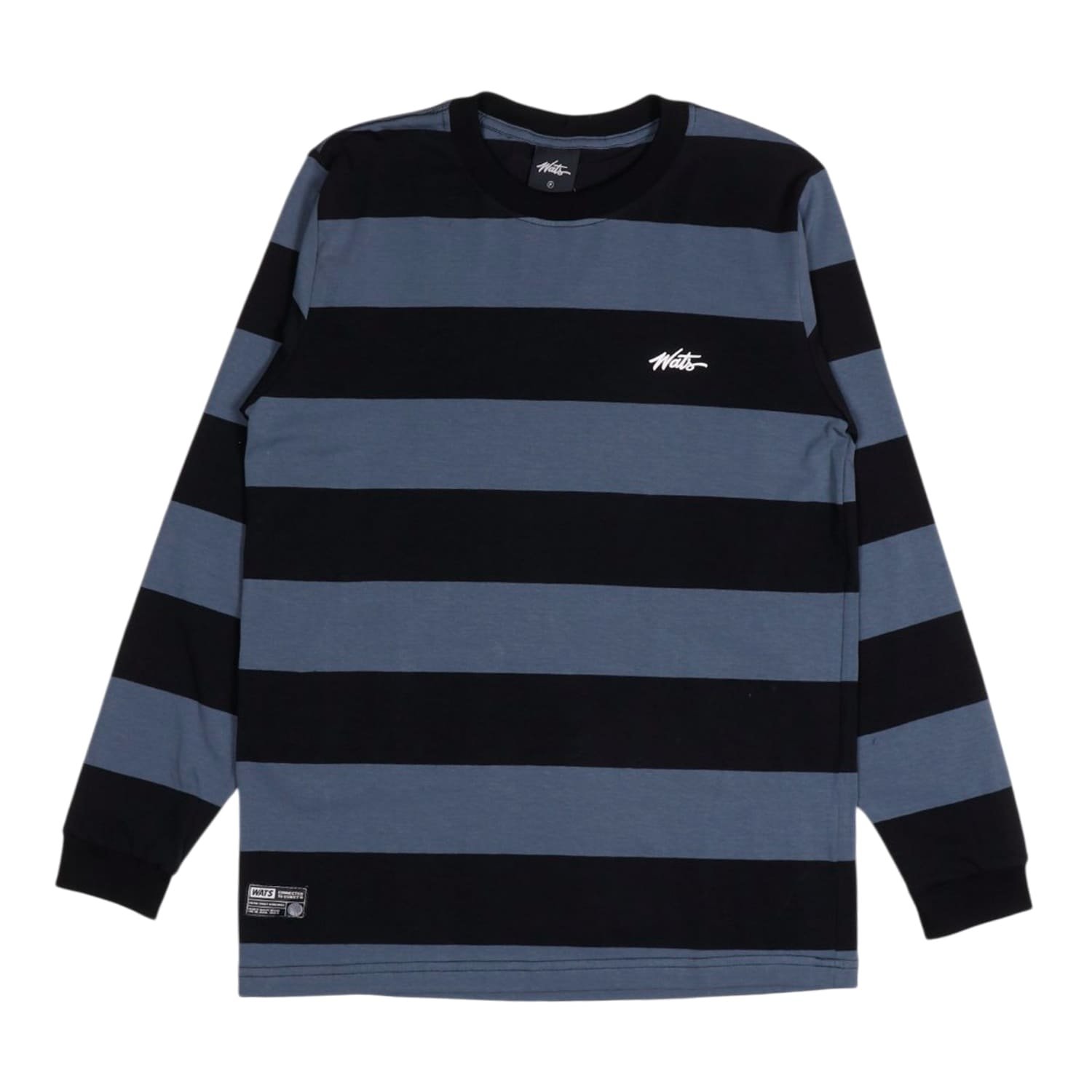 Camiseta Wats M/L Listra Tag Preto/Cinza