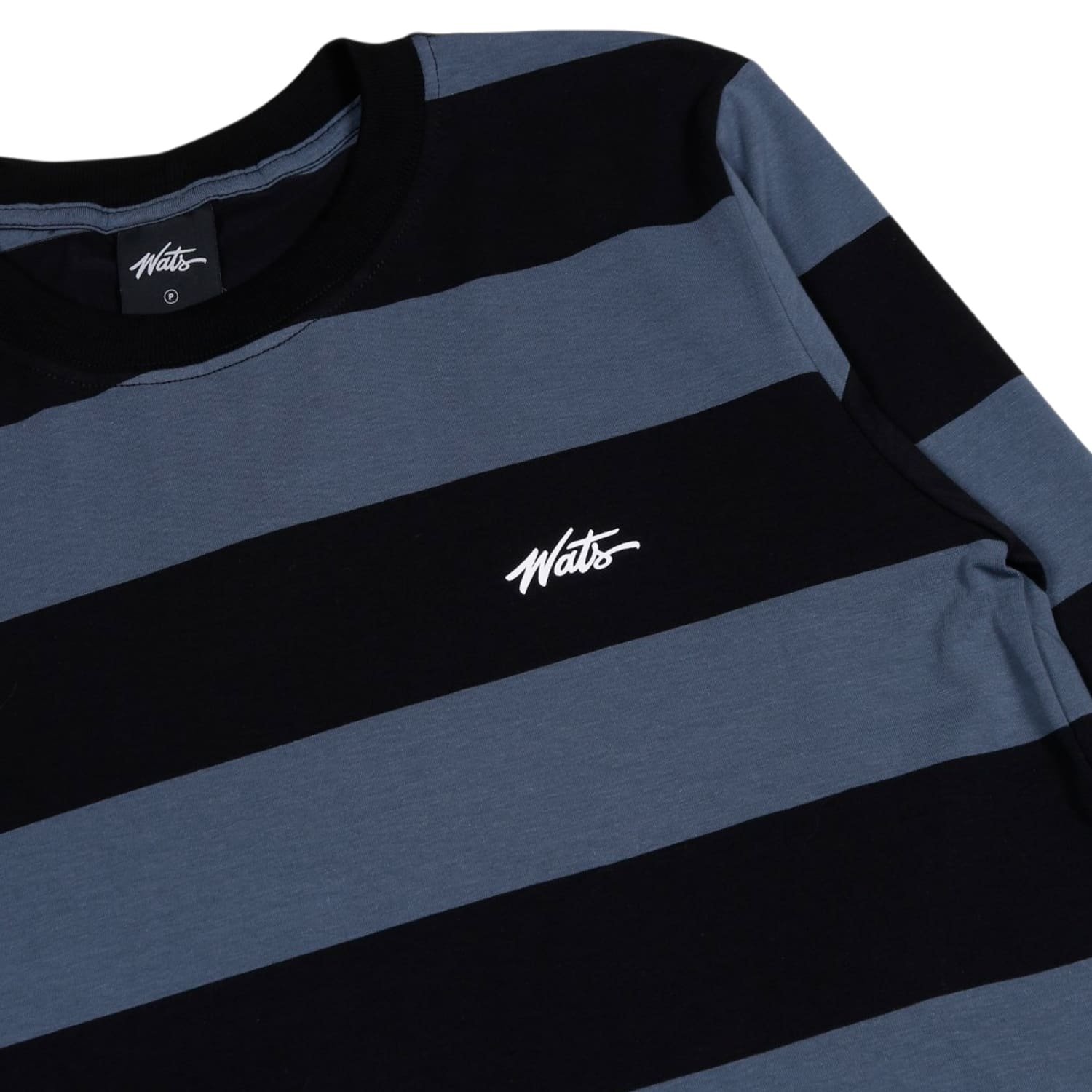 Camiseta Wats M/L Listra Tag Preto/Cinza