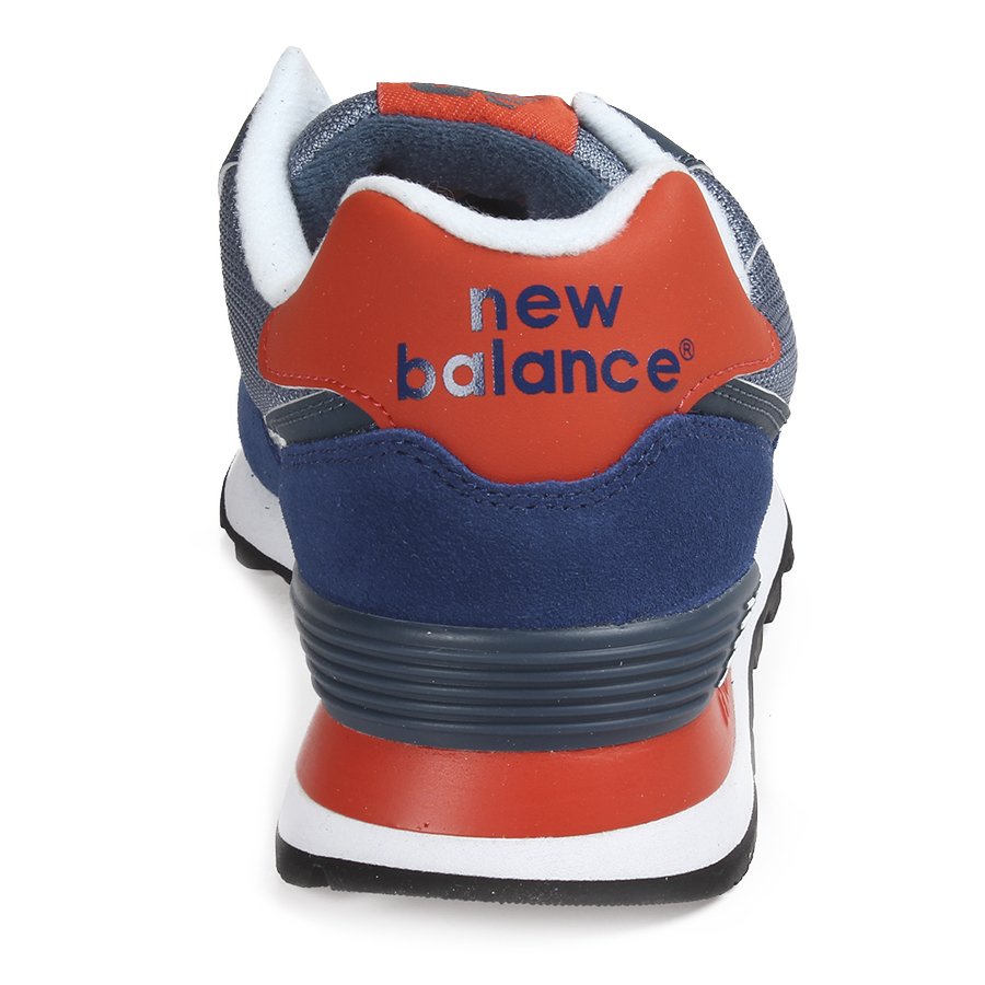 new balance 574 azul e laranja