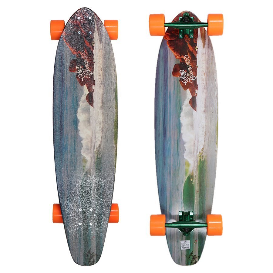 Longboard Montado San Clemente Waves Surf Laranja/Azul - Rock City