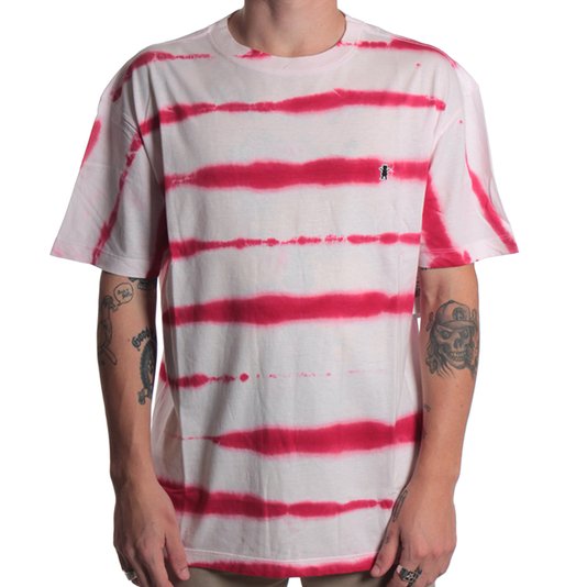 Camiseta Grizzly Earthquake Stripe Tie Dye Rosa/Vermelho
