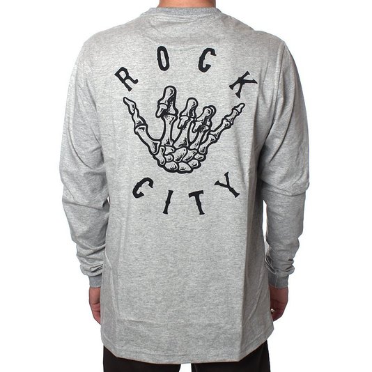 Camiseta Rock City x Nanda Bond Hang Loose Manga Longa Mescla