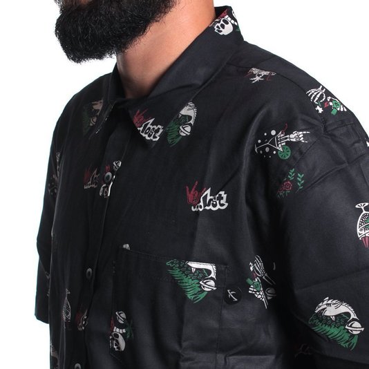 Camisa Lost Manga Curta Vacation 4Ever Preto
