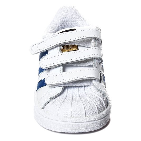 Tênis Adidas Superstar Infantil CF Branco/Azul