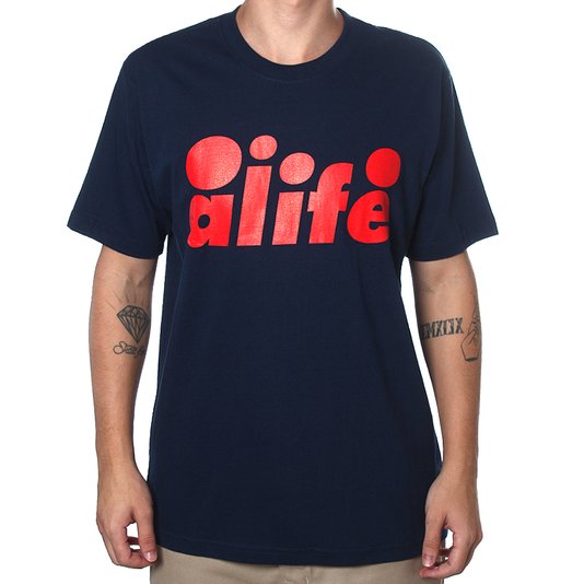 Camiseta Alife Bubble Text Azul Marinho
