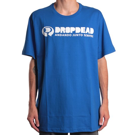 Camiseta Drop Dead Logo Slogan Azul