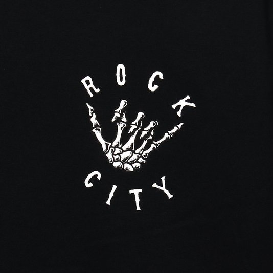 Camiseta Rock City X Nanda Hang Loose Mini Preto