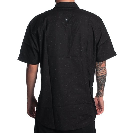 Camisa Lost Manga Curta Botone Preto