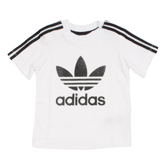 Camiseta Adidas 3 Stripes Infantil Branco