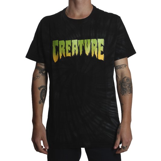 Camiseta Creature Logo Tie Dye Preto