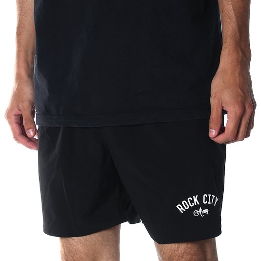 Bermuda Shorts Rock City Army Preto/Branco