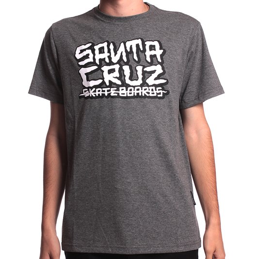 Camiseta Santa Cruz Juvenil Letters Chumbo Mescla