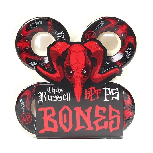 Roda Bones Chris Russell Skatepark Formula Branco/Vermelho