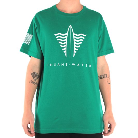 Camiseta Insane Water Logo Script 2016 Verde/Branco