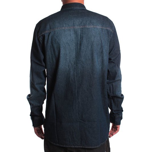 Camisa Santa Cruz Manga Longa Jeans Denin Azul