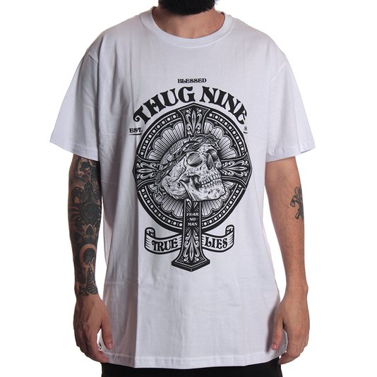 Camiseta Thug Nine Skull Lord Branco