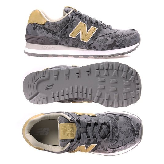 Tênis New Balance 574 Classics Tradicional Cinza Camuflado