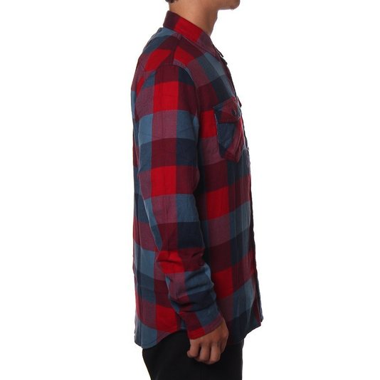Camisa Vans Manga Longa Flannel Azul/Vermelho
