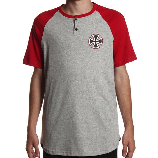 Camiseta Independent Raglan Tier Cross Mescla/Vermelho