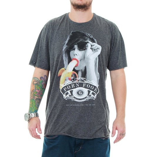 Camiseta Lost Lock Porn Food Preto Vintage