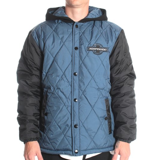 Jaqueta Independent Hooded Puffy Azul/Preto