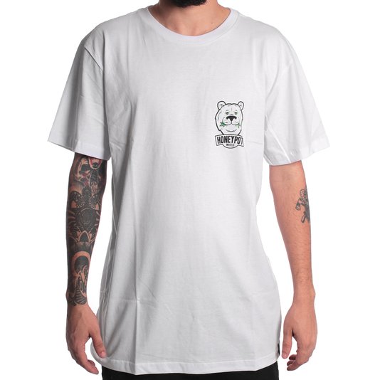 Camiseta HoneyPot Weed Bear Branco