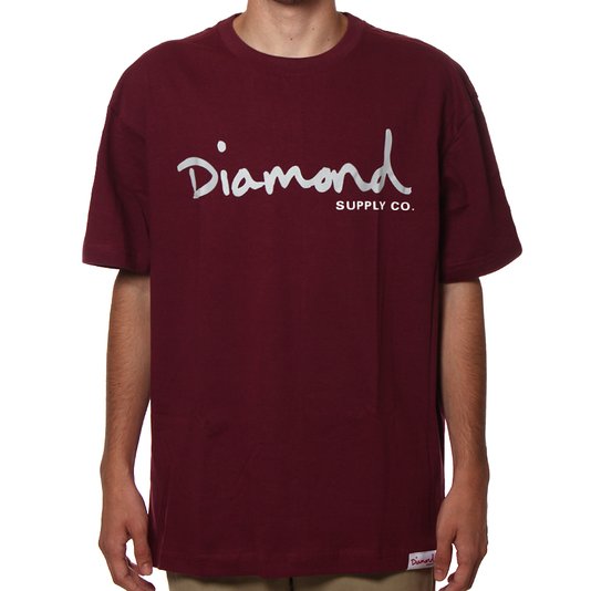 Camiseta Diamond OG Script Bordô