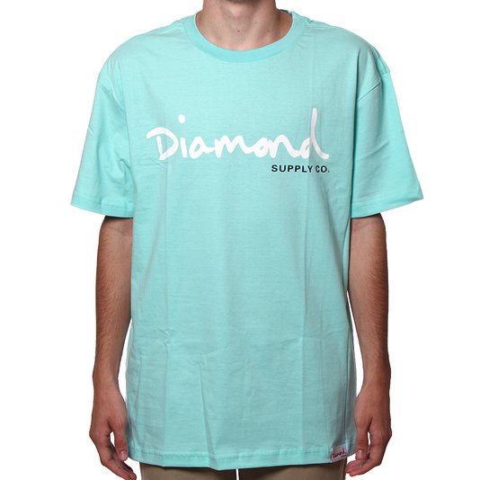 Camiseta Diamond OG Script Verde Àgua