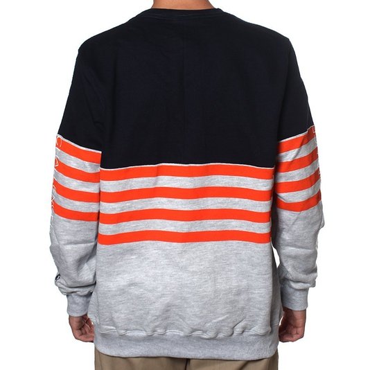 Moletom Starter Stripes Azul Marinho/Cinza