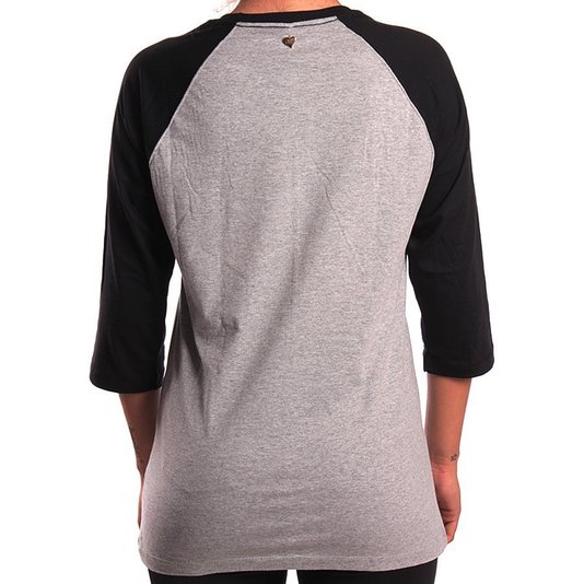 Camiseta Child Raglan 3/4 Royals Cinza Mescla