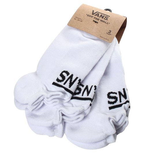 Meia Vans Kick Cano Baixo 3PK Branco