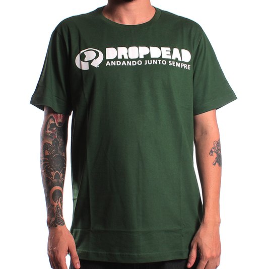 Camiseta Drop Dead Logo Slogan Verde