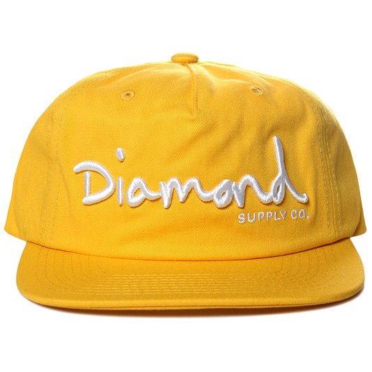 Boné Diamond OG Script Unstructured Amarelo