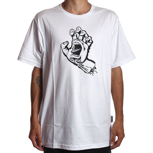Camiseta Santa Cruz Screaming Hand 1 Color Branco