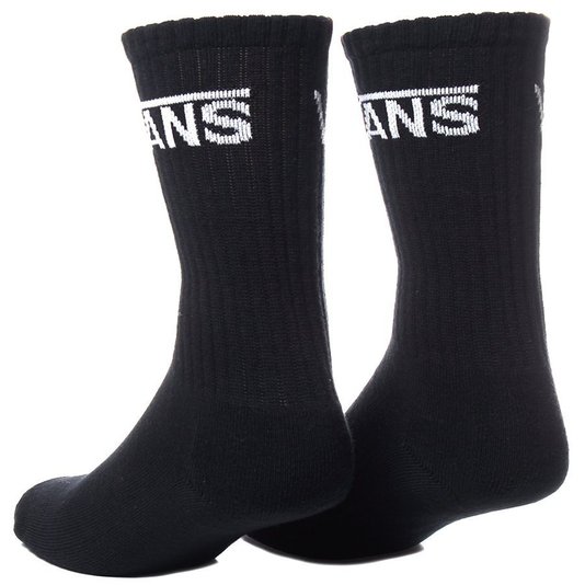 Meia Vans Classic Crew Cano Alto 3PK Preto