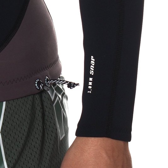 Jaqueta Mormaii Neoprene 1.0MM Snap Manga Longa Preto/Chumbo
