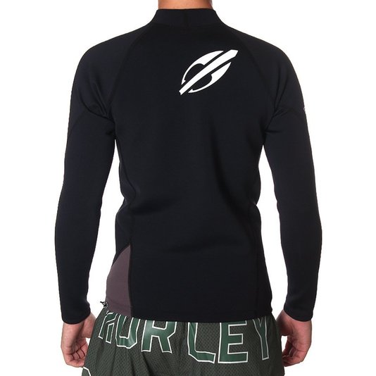 Jaqueta Mormaii Neoprene 1.0MM Snap Manga Longa Preto/Chumbo